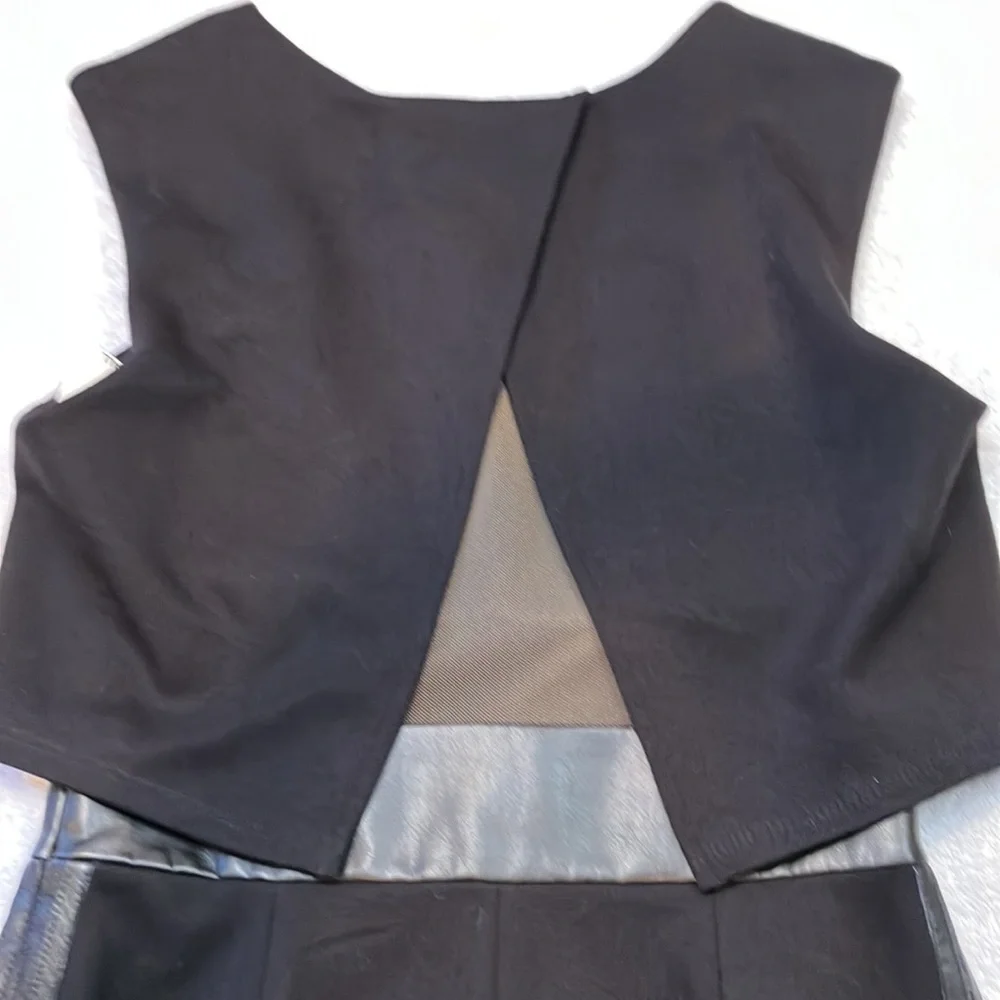 Bailey 44 little black dress with faux leather waist detail mesh back - Picture 10 of 13